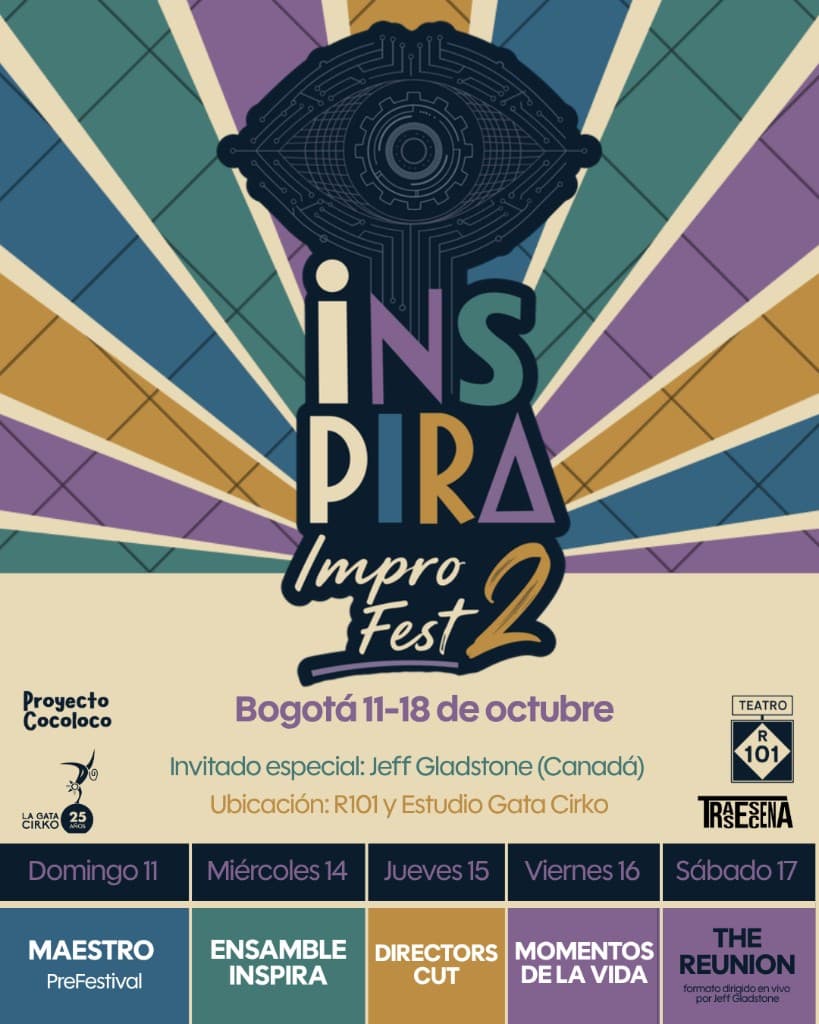 Cartel Inspira Impro Fest 2, Bogotá 11–18 de octubre
